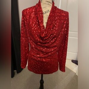 New~Sequin Cowl Neck Long Sleeve Knit Top
Bag- 84